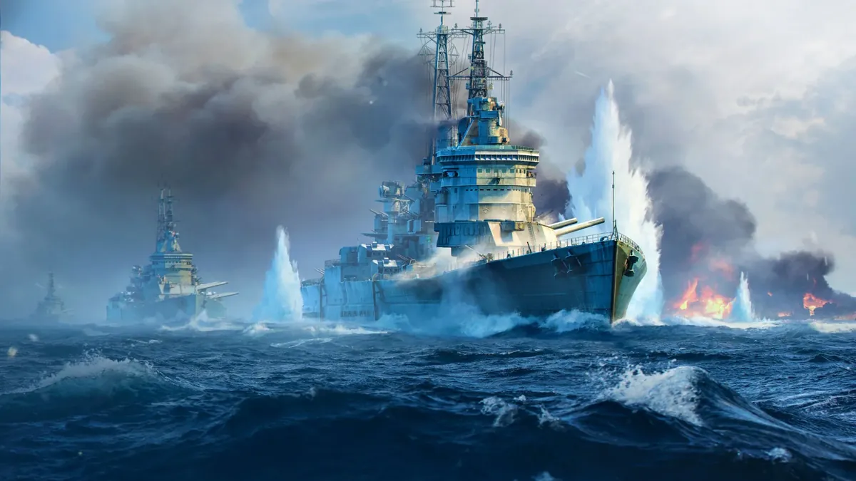 Cruiser under fire in World of Warships